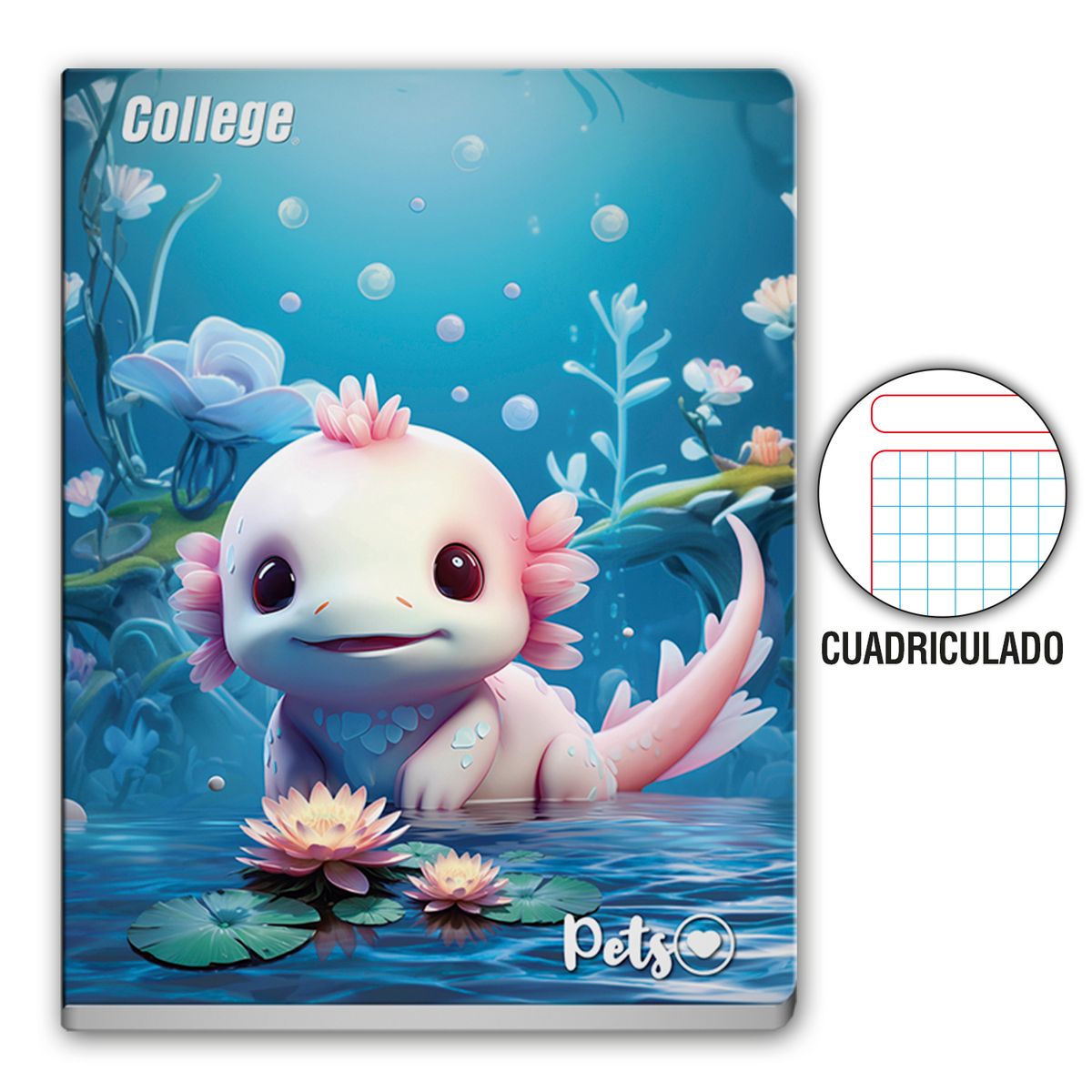 COLLEGE - Cuaderno Rayado College Pets Deluxe 80 Hojas