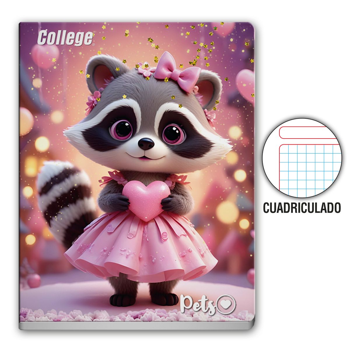 COLLEGE - Cuaderno Rayado College Pets Deluxe 80 Hojas