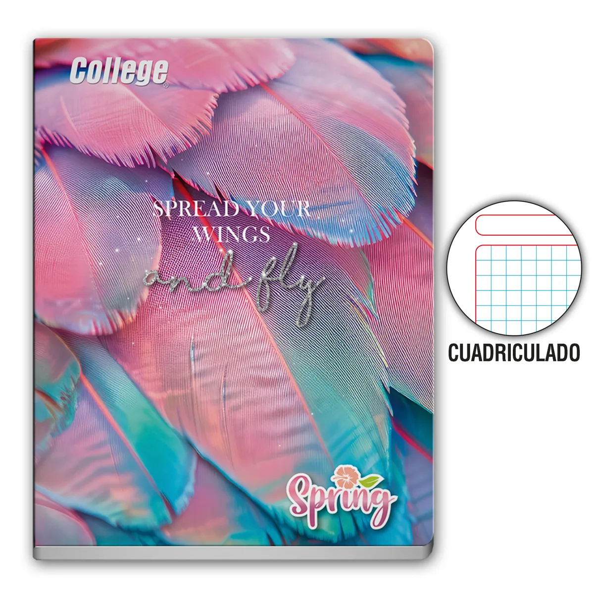 COLLEGE - Cuaderno Cuadriculado College Spring Deluxe 80 Hojas