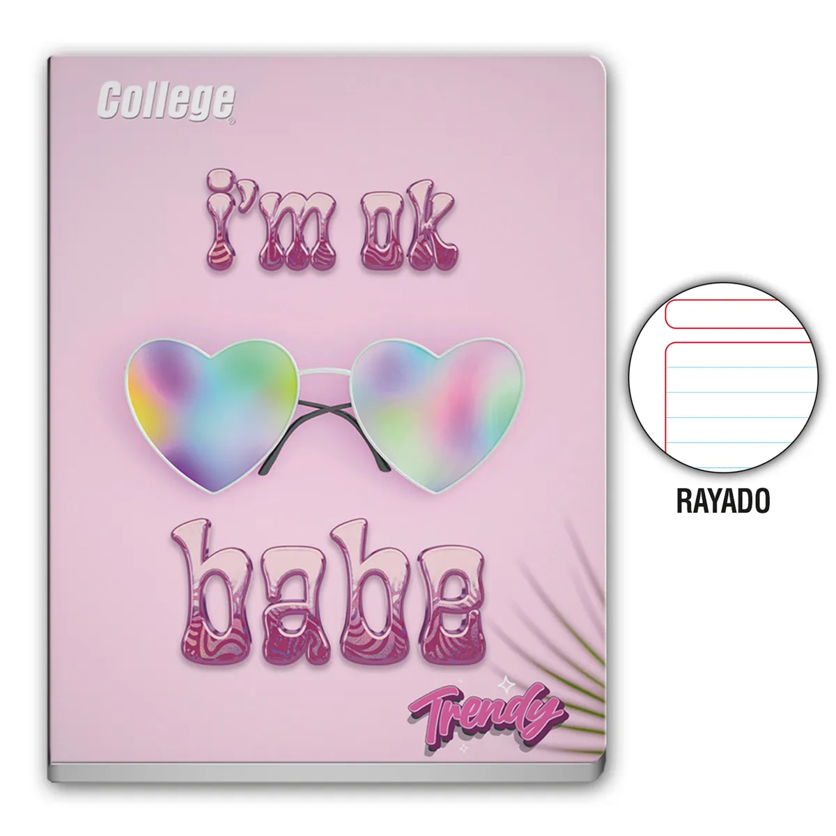 COLLEGE - Cuaderno Rayado College Trendy Girl Deluxe 80 Hojas