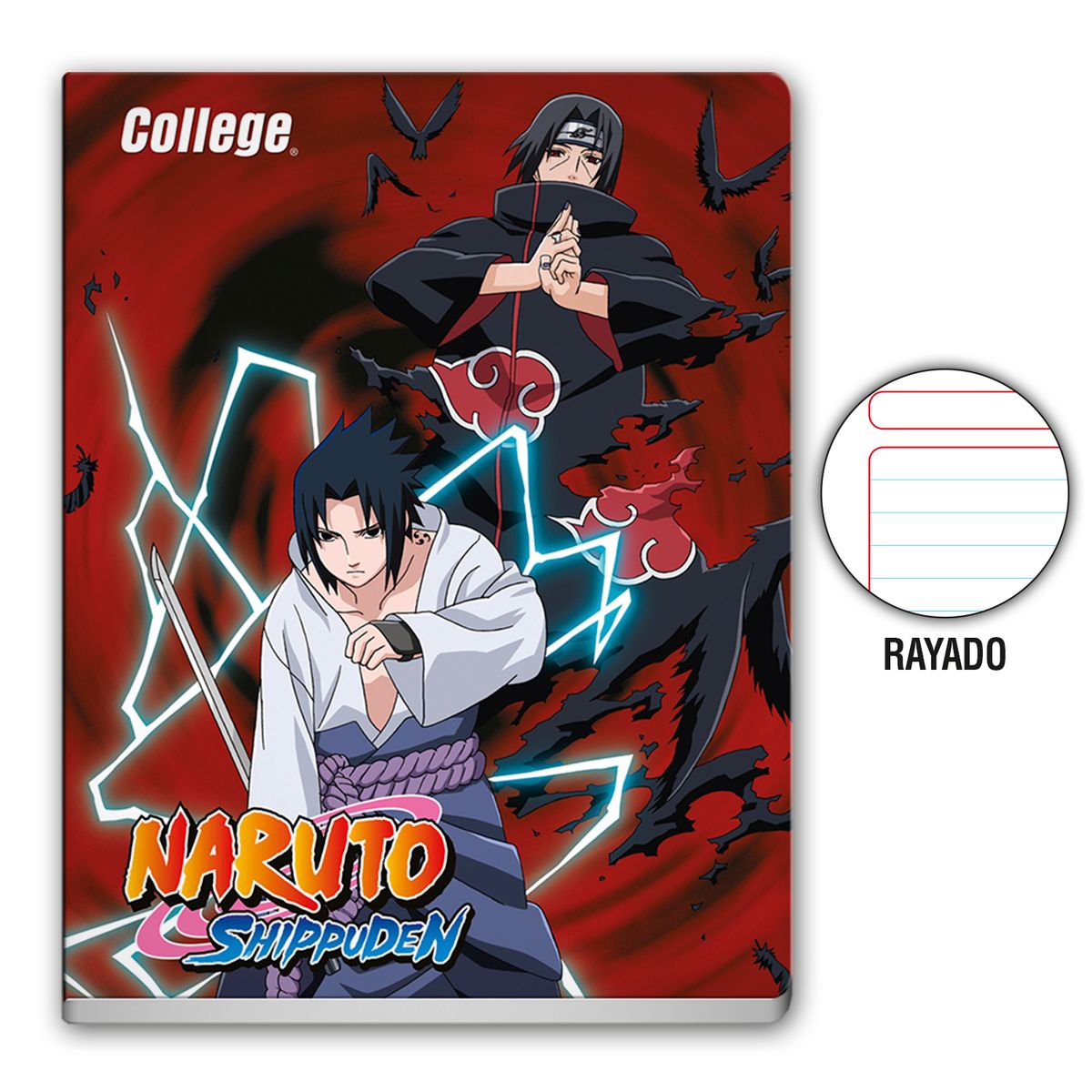 COLLEGE - Cuaderno Rayado College Naruto Deluxe 80 Hojas