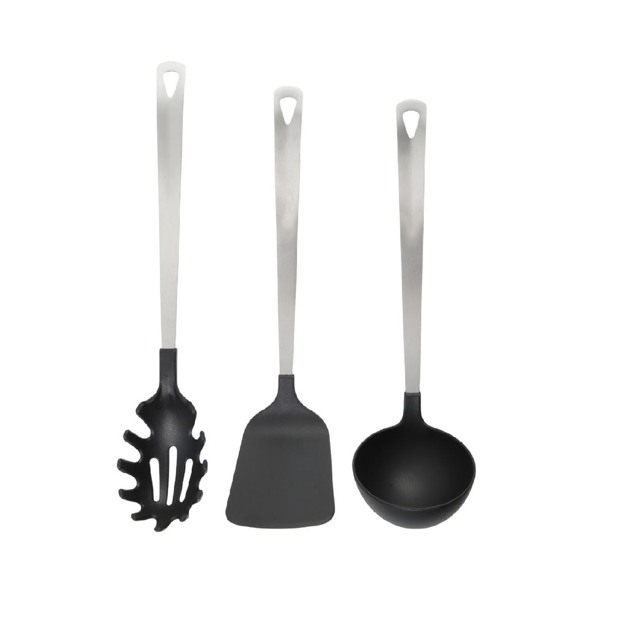 CASA JOVEN - Juego x 3 Utensilios de Nylon Mango Acero Malla