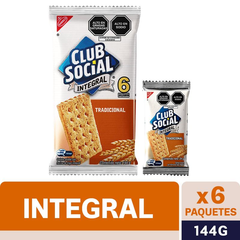 CLUB SOCIAL - Galletas Saladas Club Social Sixpack Integral 144 g