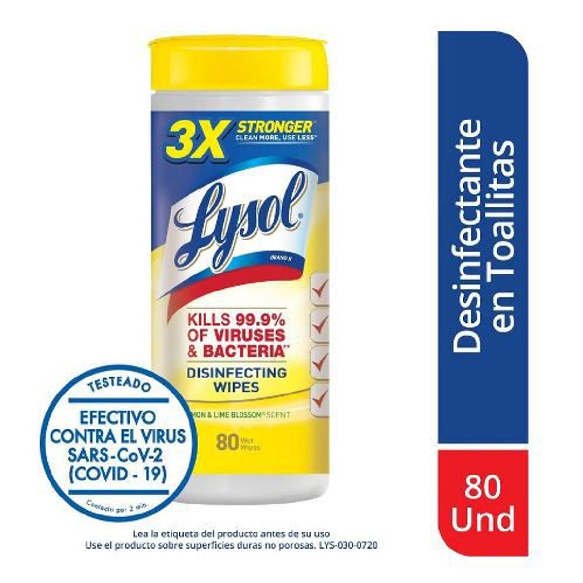 LYSOL - Toallas Desinfectantes Lysol Crisp Linen Envase 80 Und
