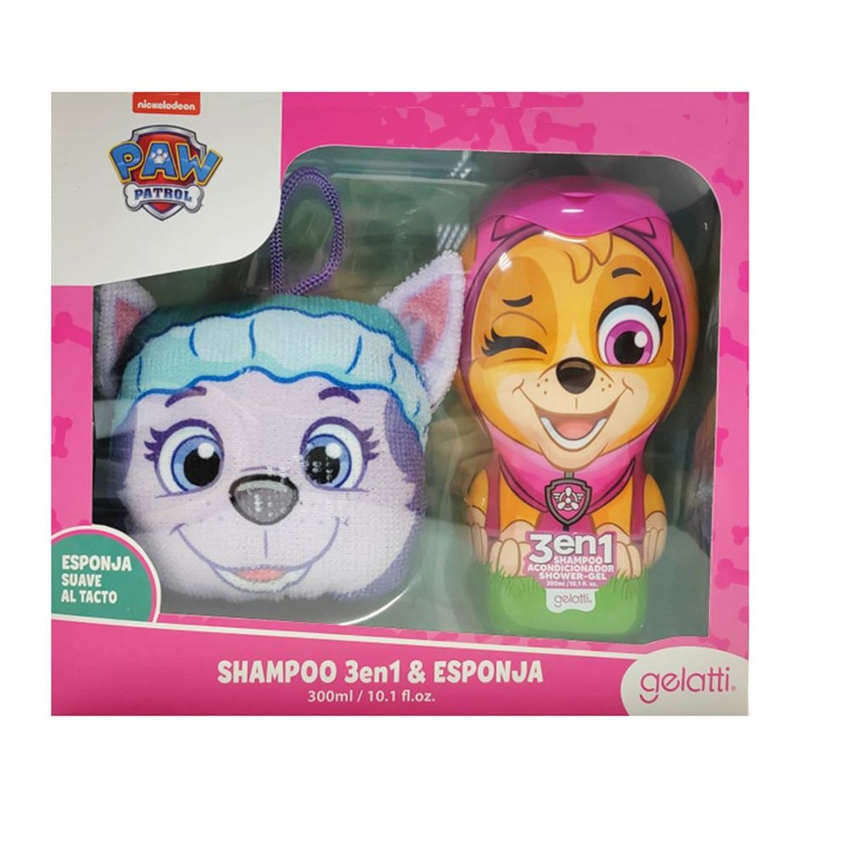 GELATTI - Set Gelatti Shampoo 3 en 1 300 mL + 1 Esponja Paw Patrol Skye