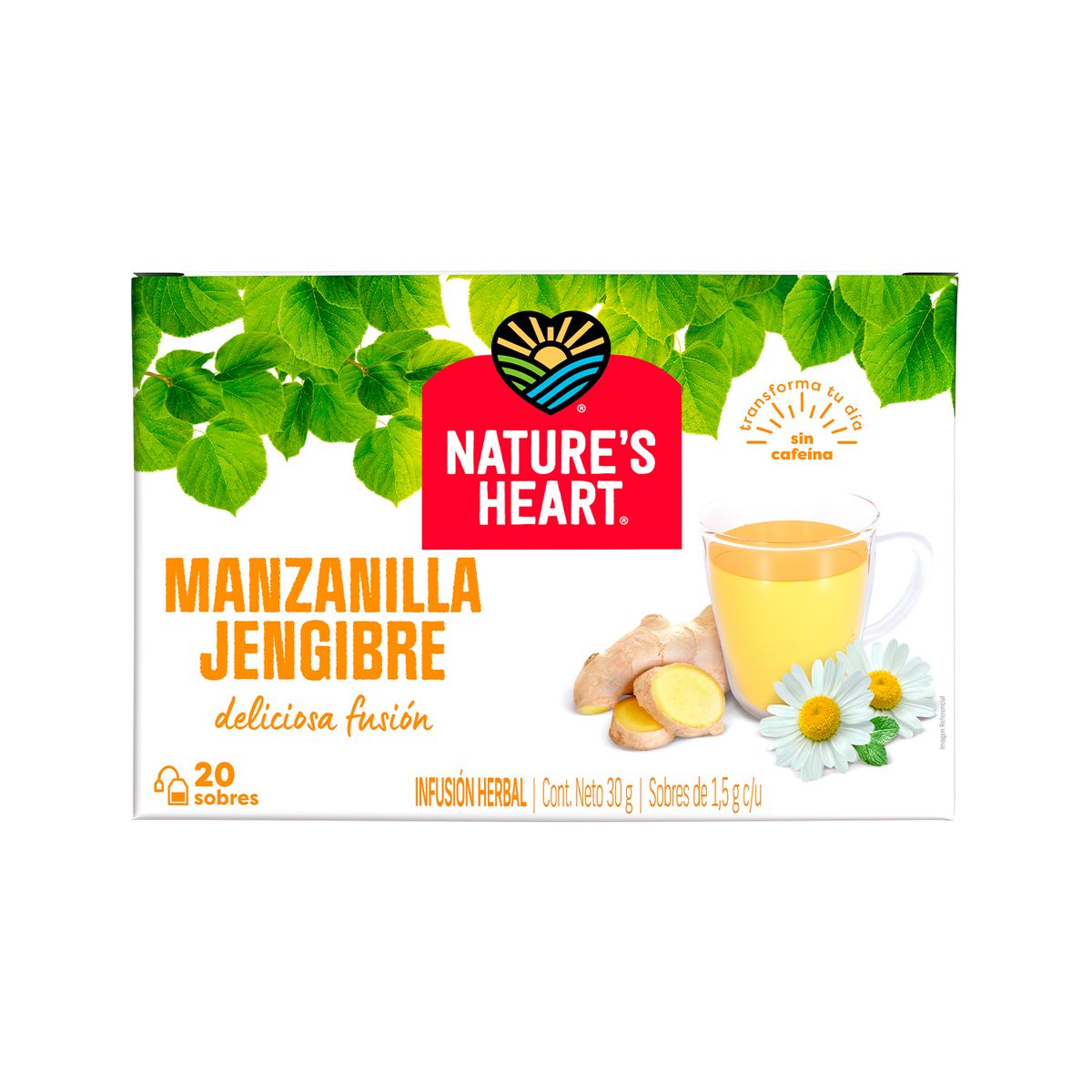 NATURES HEART - Infusión Manzanilla y Jengibre Nature’s Heart Caja 20 Sobres