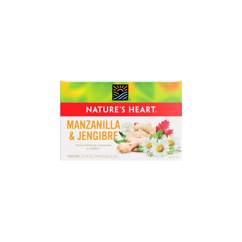 NATURES HEART - INFUSION MANZANILLA JENGIBRE NATURES HEART X 20UN
