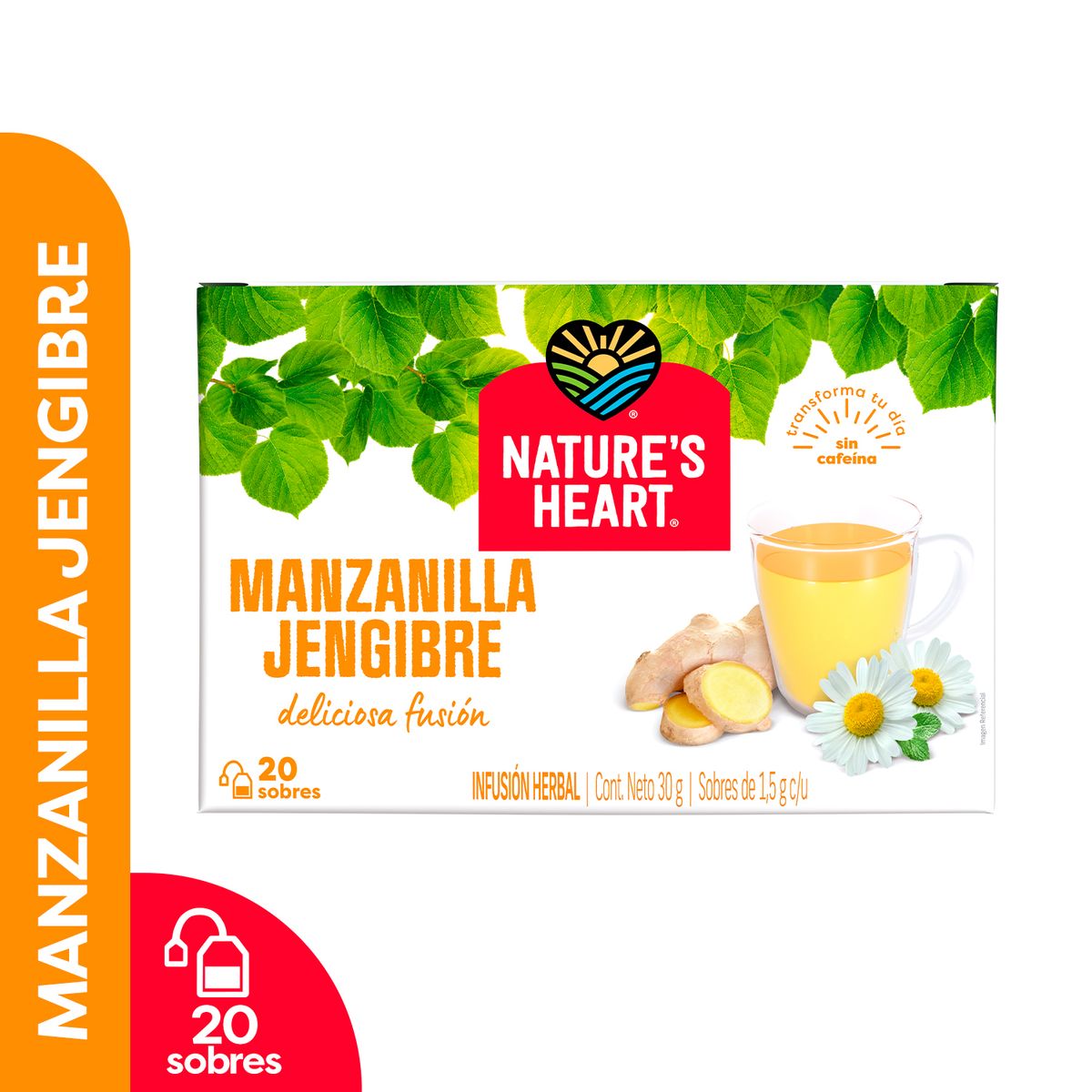 NATURES HEART - Infusión Manzanilla y Jengibre Nature’s Heart Caja 20 Sobres