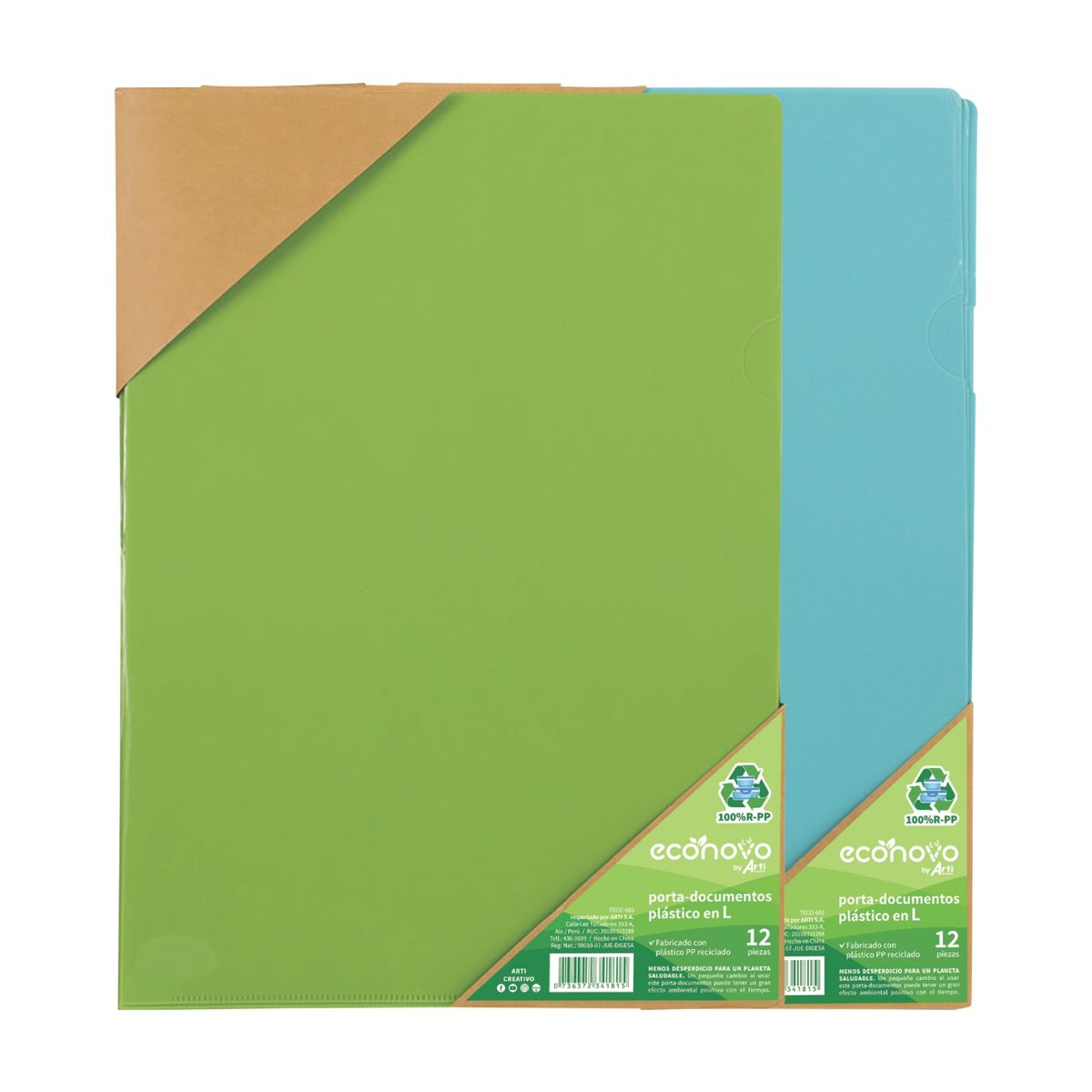 ECONOVO - PORTADOCUMENTOS X 12 SURT ECONOVO