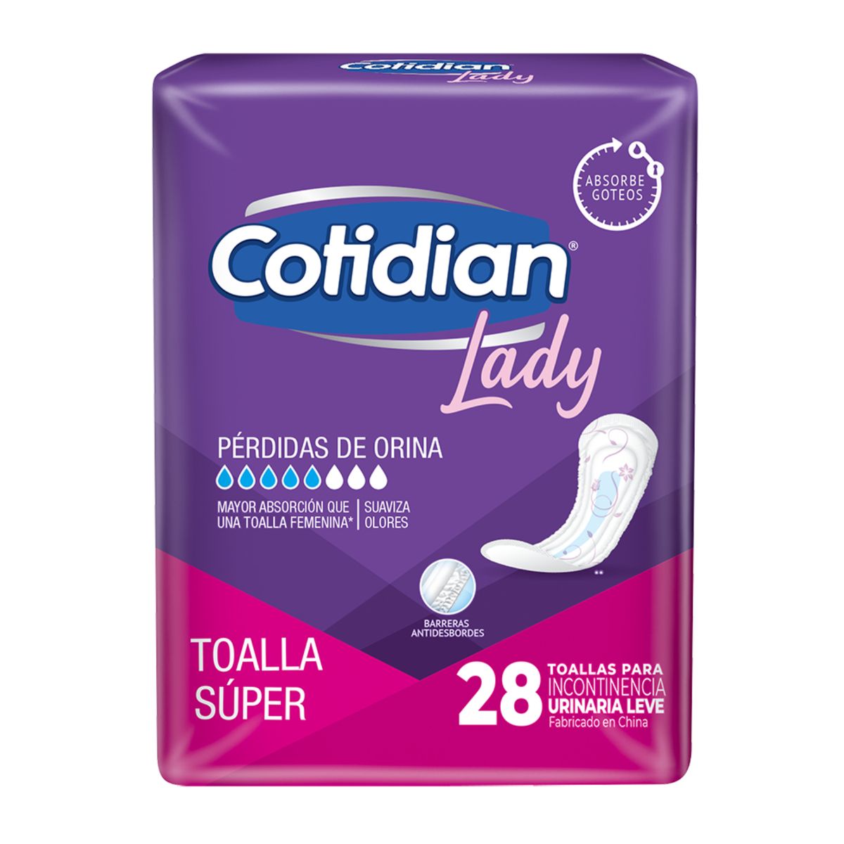 COTIDIAN - Toalla Incontinencia Cotidian Lady Superior Empaque 28 Und