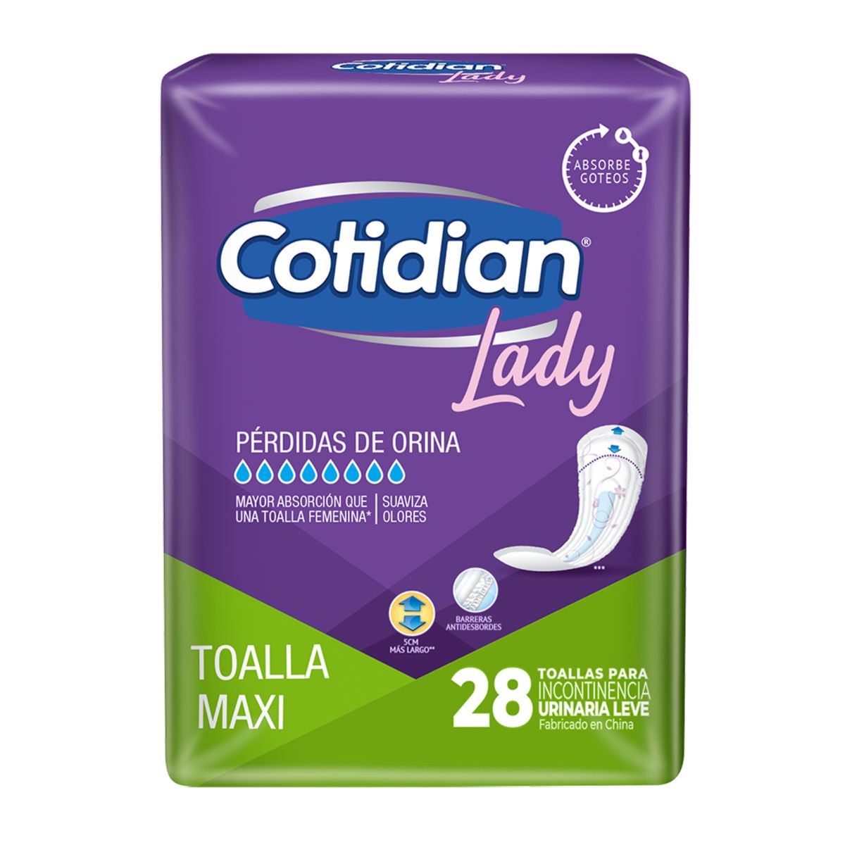 COTIDIAN - Toalla Maxi Cotidian Lady Empaque 28 Und