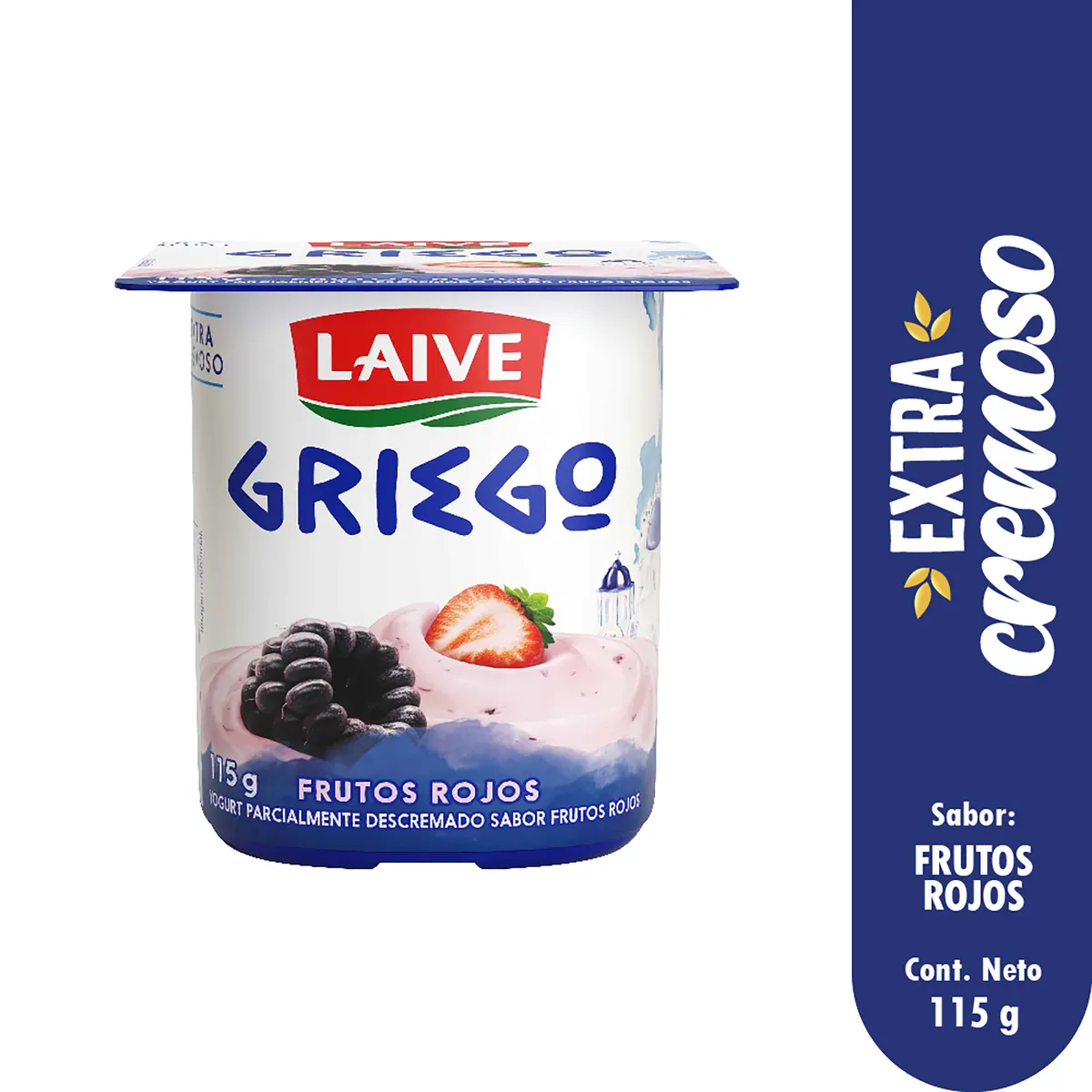 LAIVE - Yogurt Laive Griego Frutos Rojos Envase 115 g