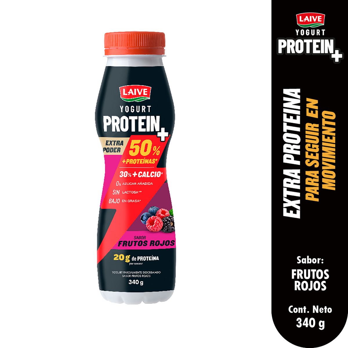 LAIVE - Yogurt Laive Protein Frutos Rojos Botella 340 g