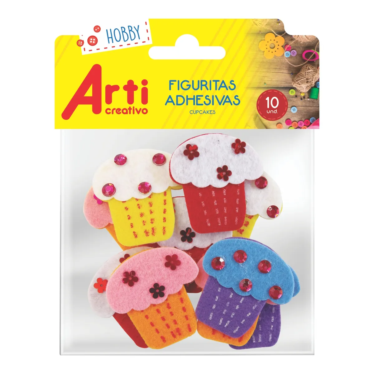 ARTI CREATIVO - Stickers Arti Creativo Cupcake Bolsa 10 Und