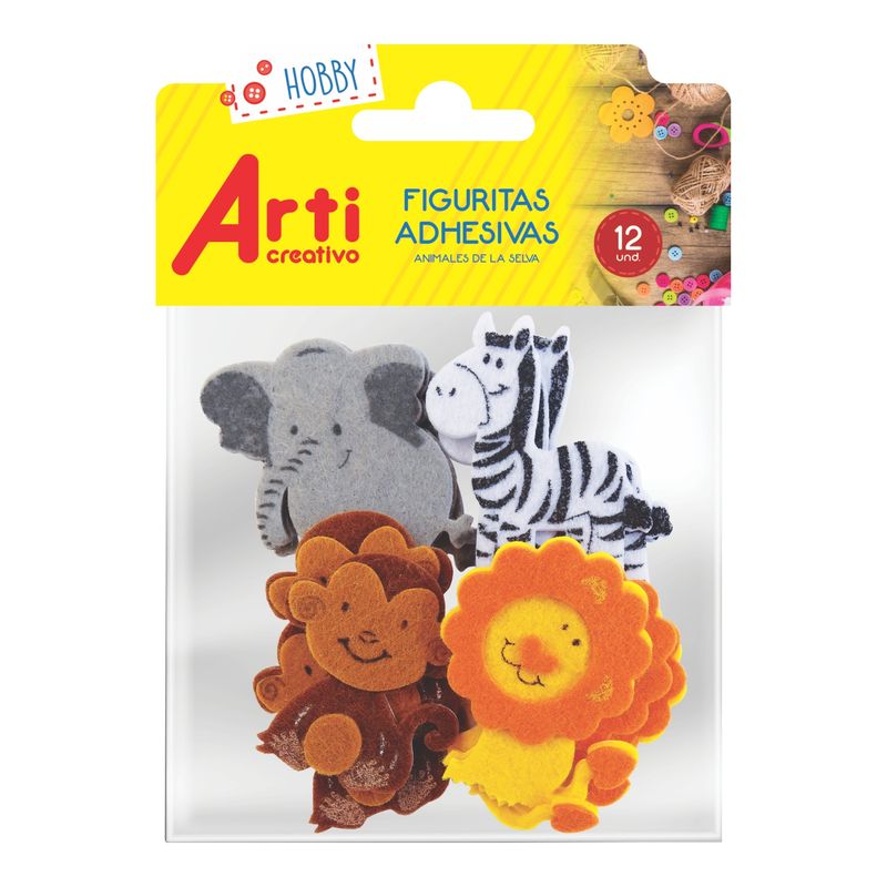 ARTI CREATIVO - Stickers Arti Creativo Animales Selva Bolsa 12 Und