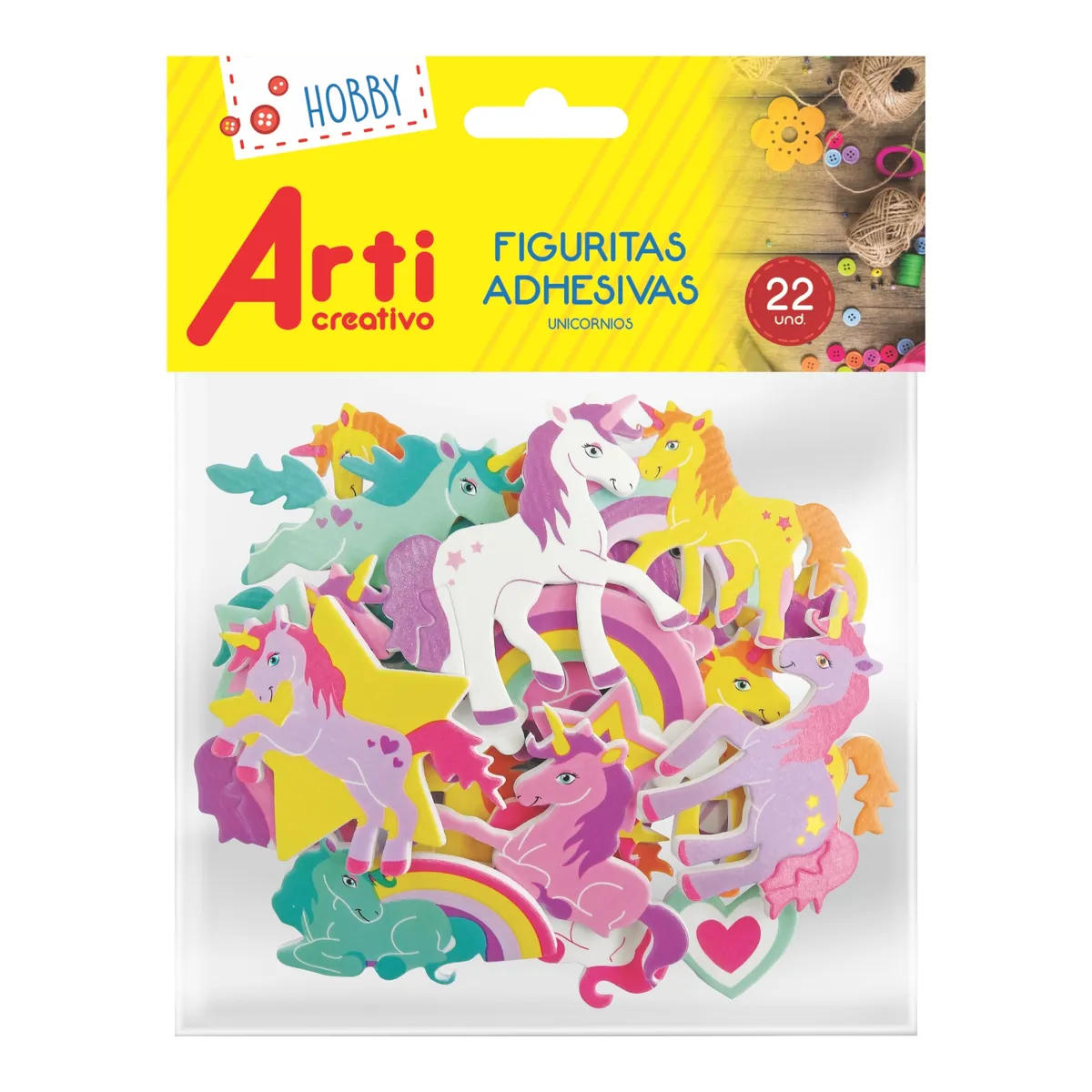 ARTI CREATIVO - Stickers Arti Creativo Unicornio Bolsa 22 Und