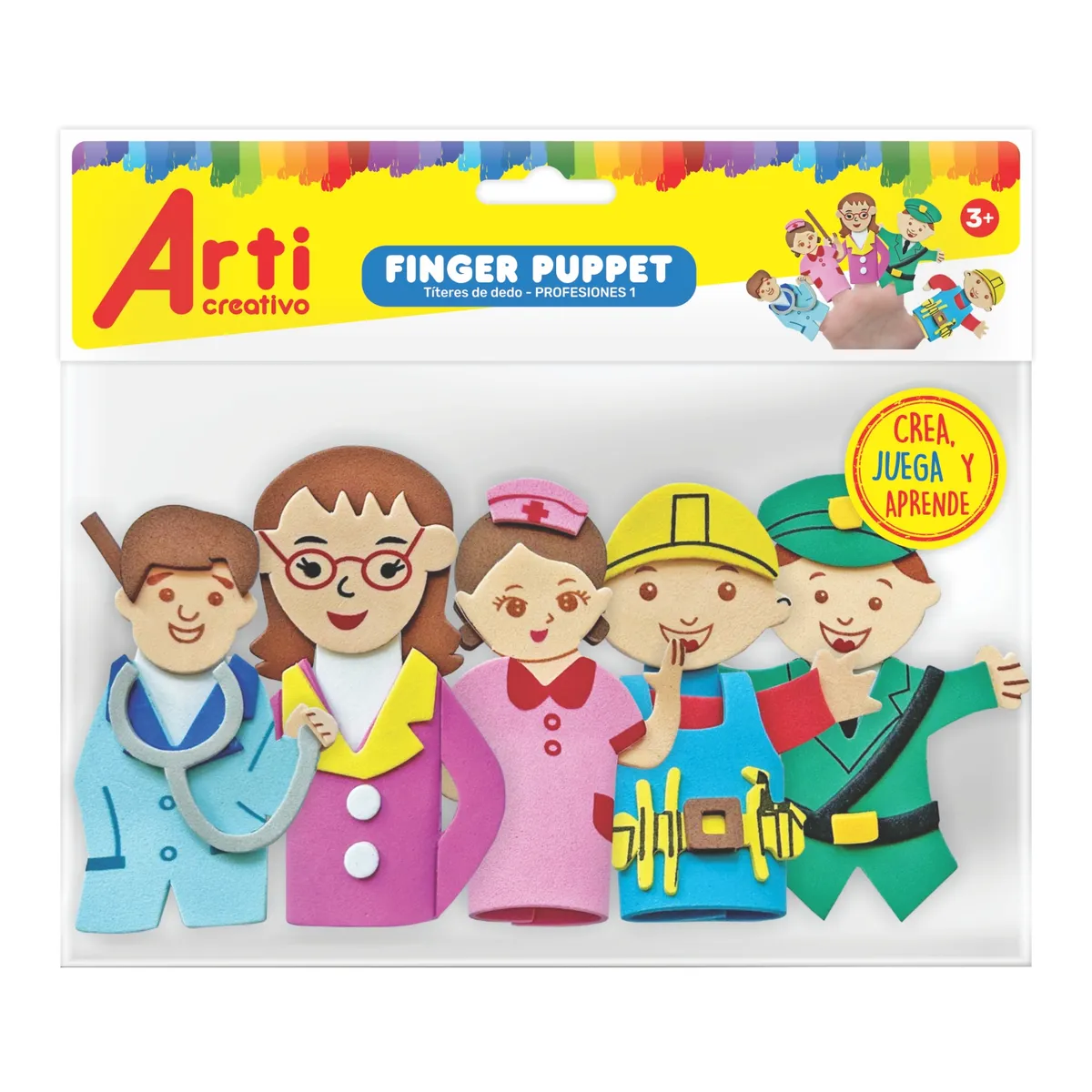 ARTI CREATIVO - Títere Para Dedo Arti Creativo Profesiones Bolsa 5 Und