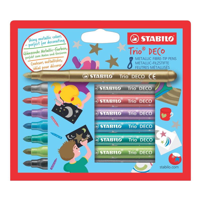 STABILO - Plumones Stabilo Trio Deco Metálicos Caja 8 Und