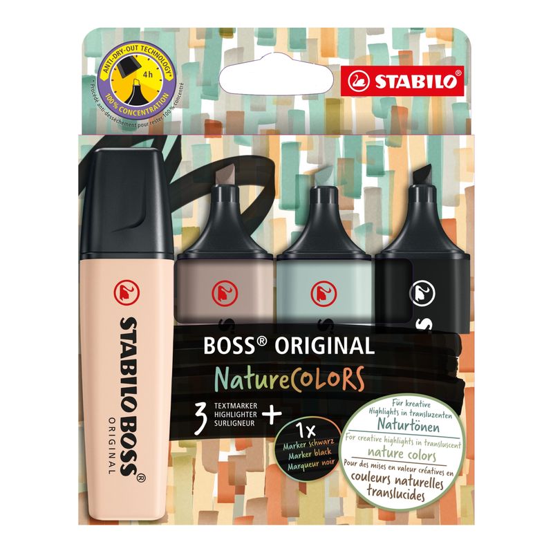STABILO - Resaltadores Stabilo Boss Nature Color Frío Caja 4 Und