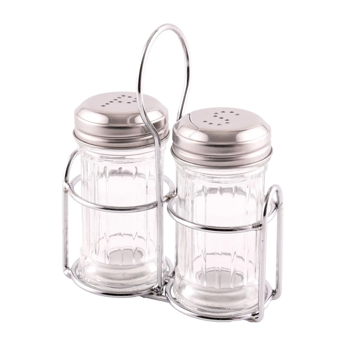 CASA JOVEN - Salero Pimentero de Vidrio con Rack