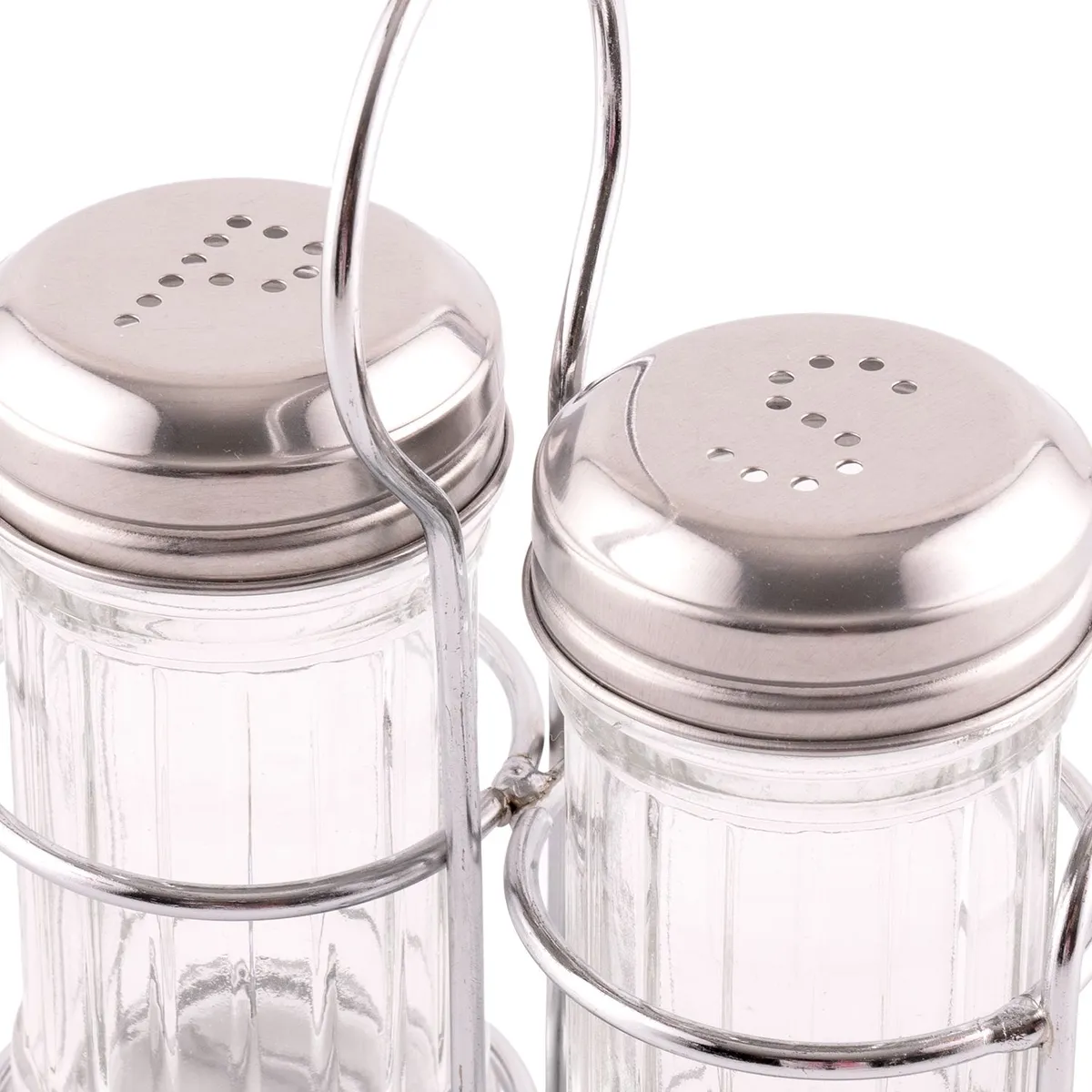 CASA JOVEN - Salero Pimentero de Vidrio con Rack