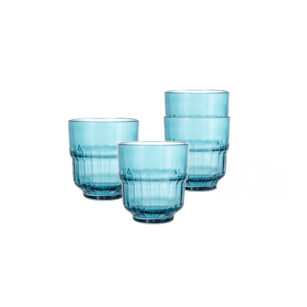 CASA JOVEN - Set x 4 Vaso 340mL Apilables Bremes Turqueza