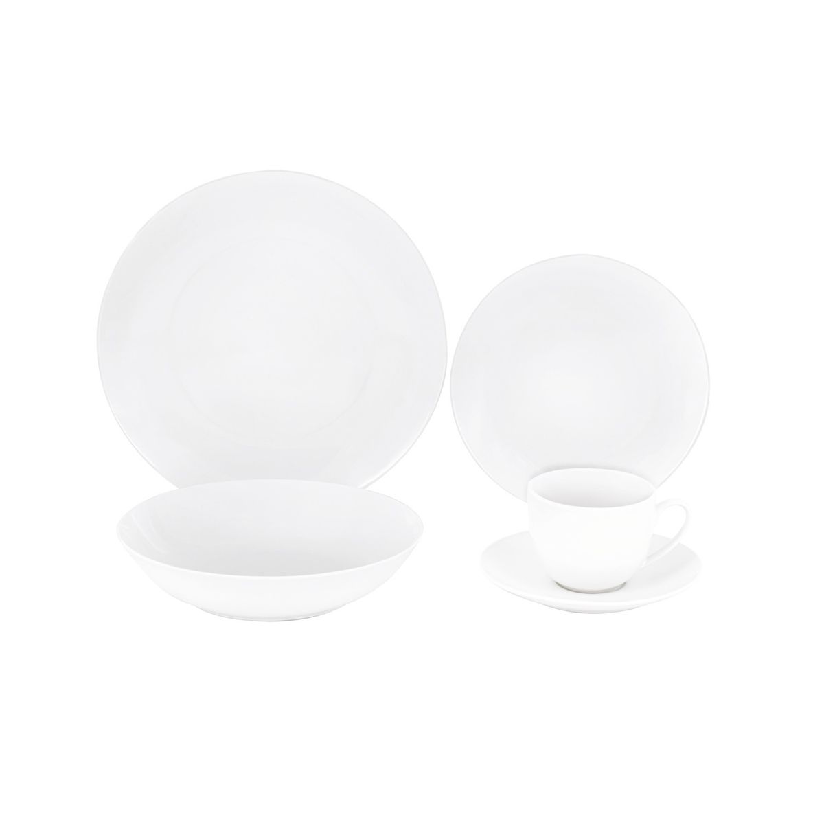 Casa Joven - Juego de Vajilla Porcelana Blanca 20 Piezas