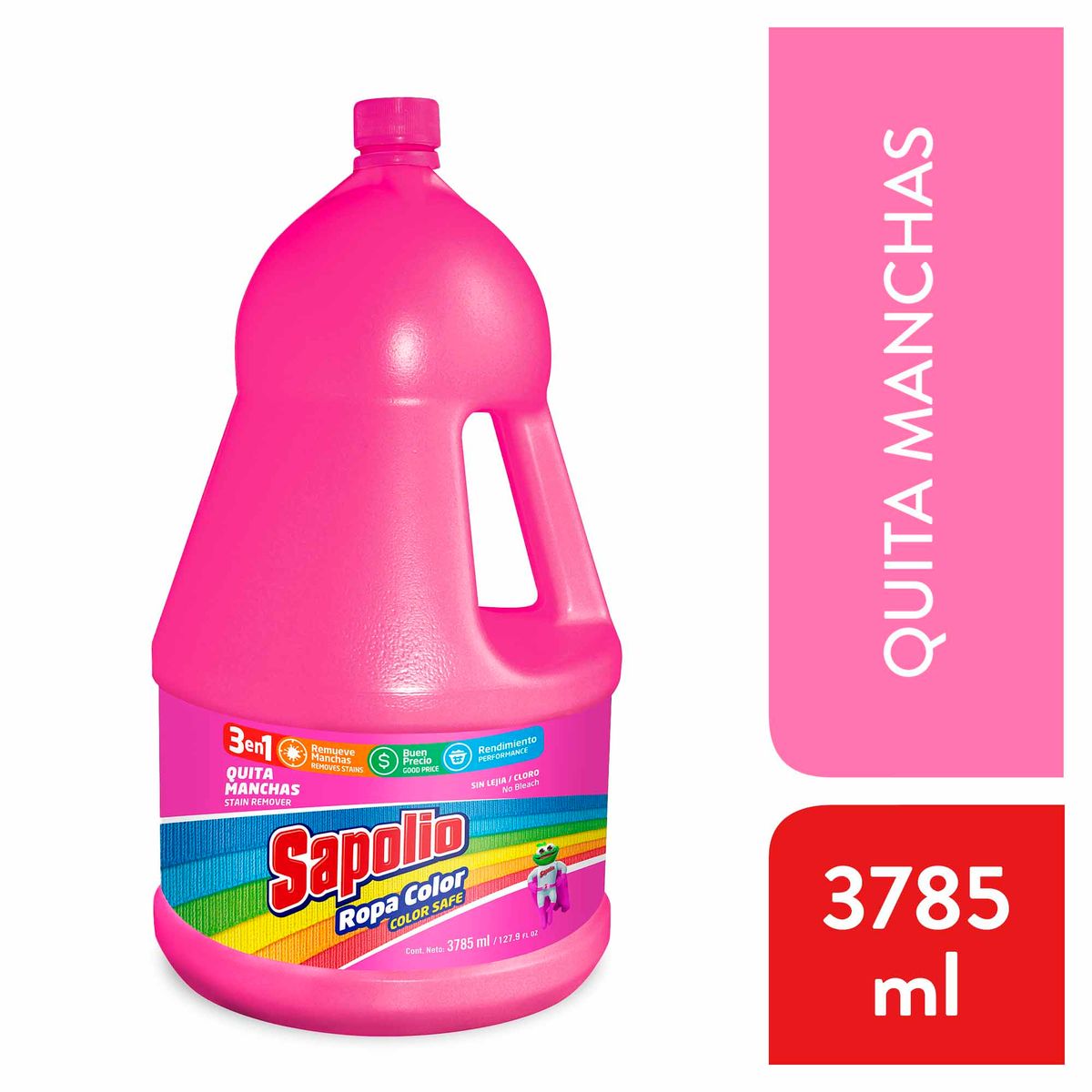 SAPOLIO - Quitamanchas Líquido Sapolio Ropa Color Botella 3.785 L