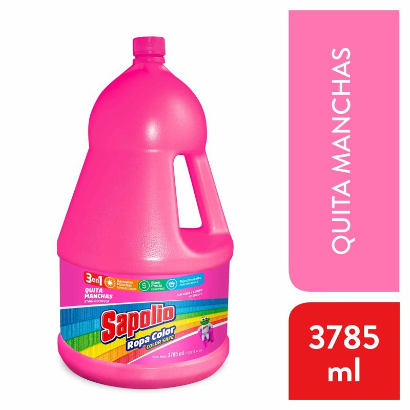 SAPOLIO - Quitamanchas Sapolio Líquido Ropa Color Botella 3.785 L