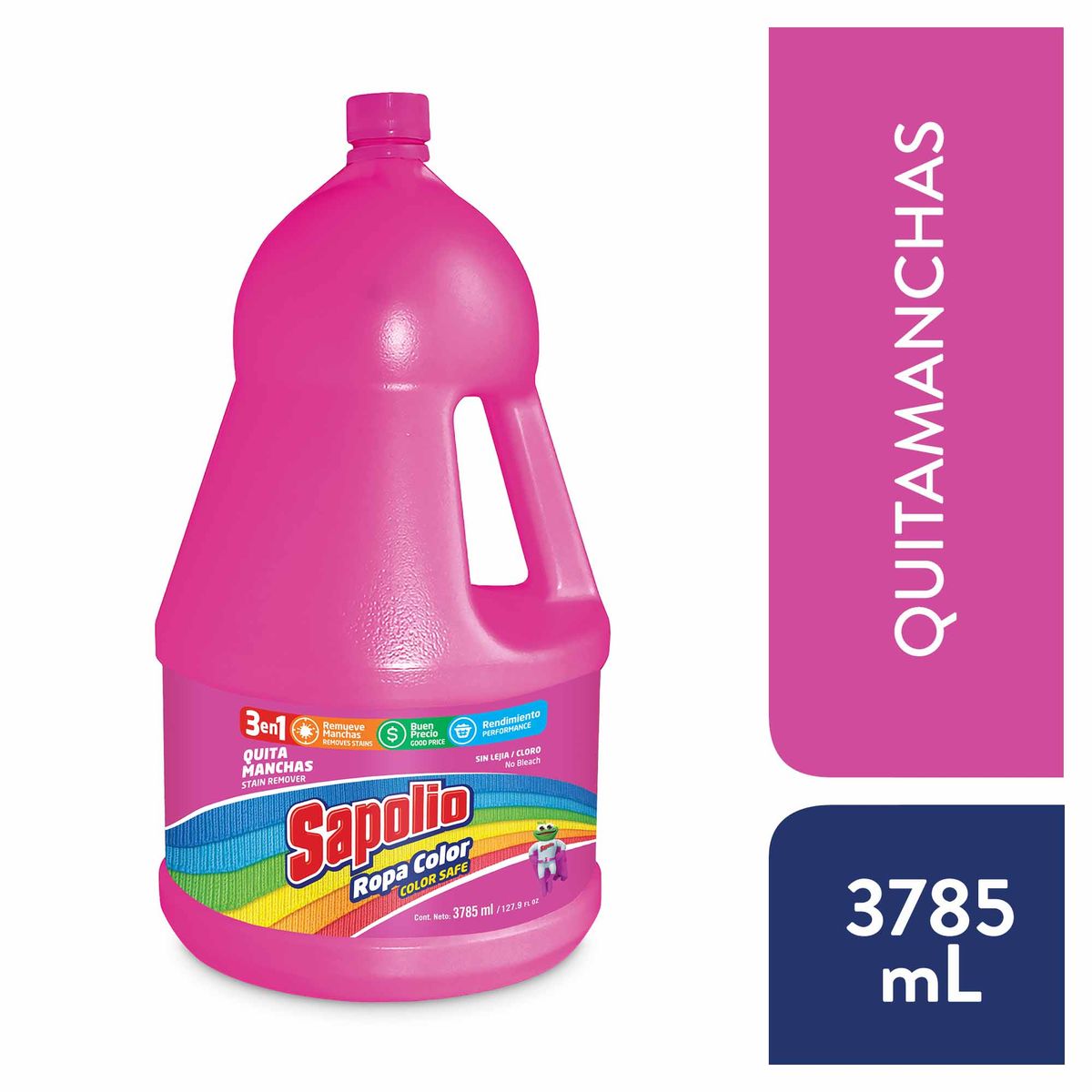 SAPOLIO - Quitamanchas Líquido Sapolio Ropa Color Botella 3.785 L