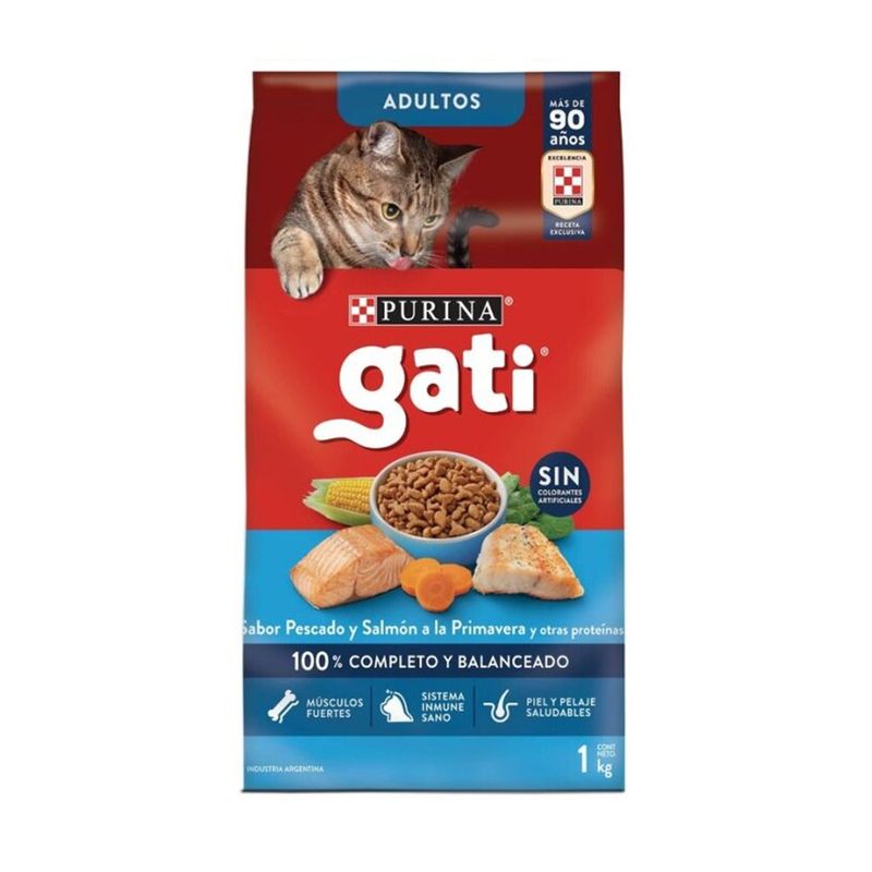 GATI - Alimento Seco para gato GATI sabor pescado y salmón de 1 kg