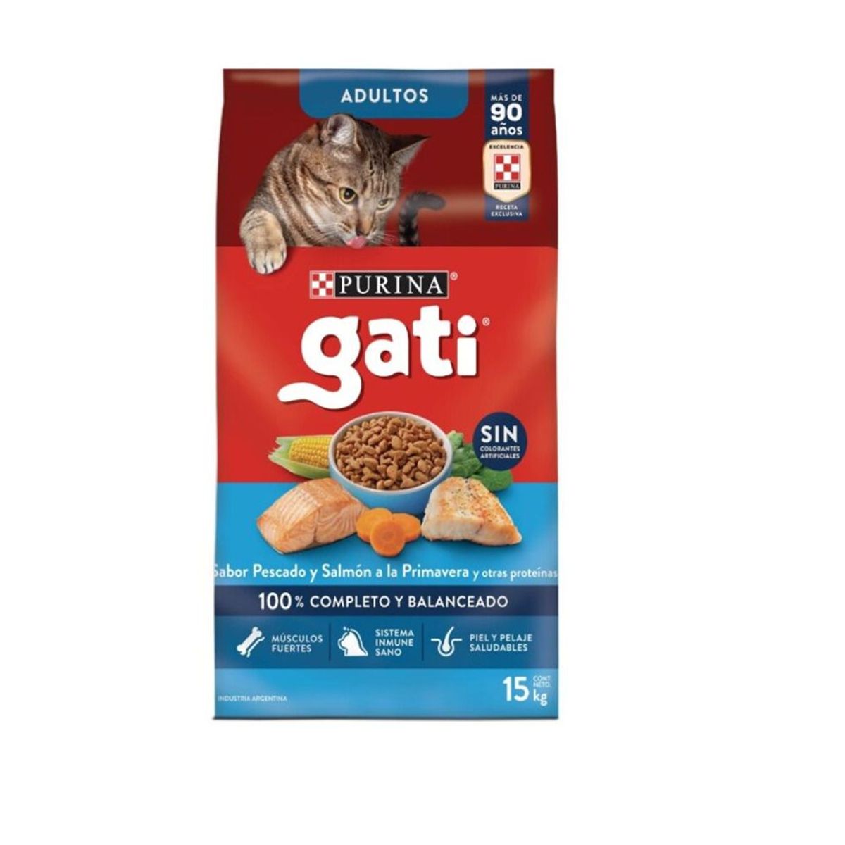 GATI - Alimento Seco Gatos Adultos Gati Pescado y Salmón Primavera Bolsa 15 Kg