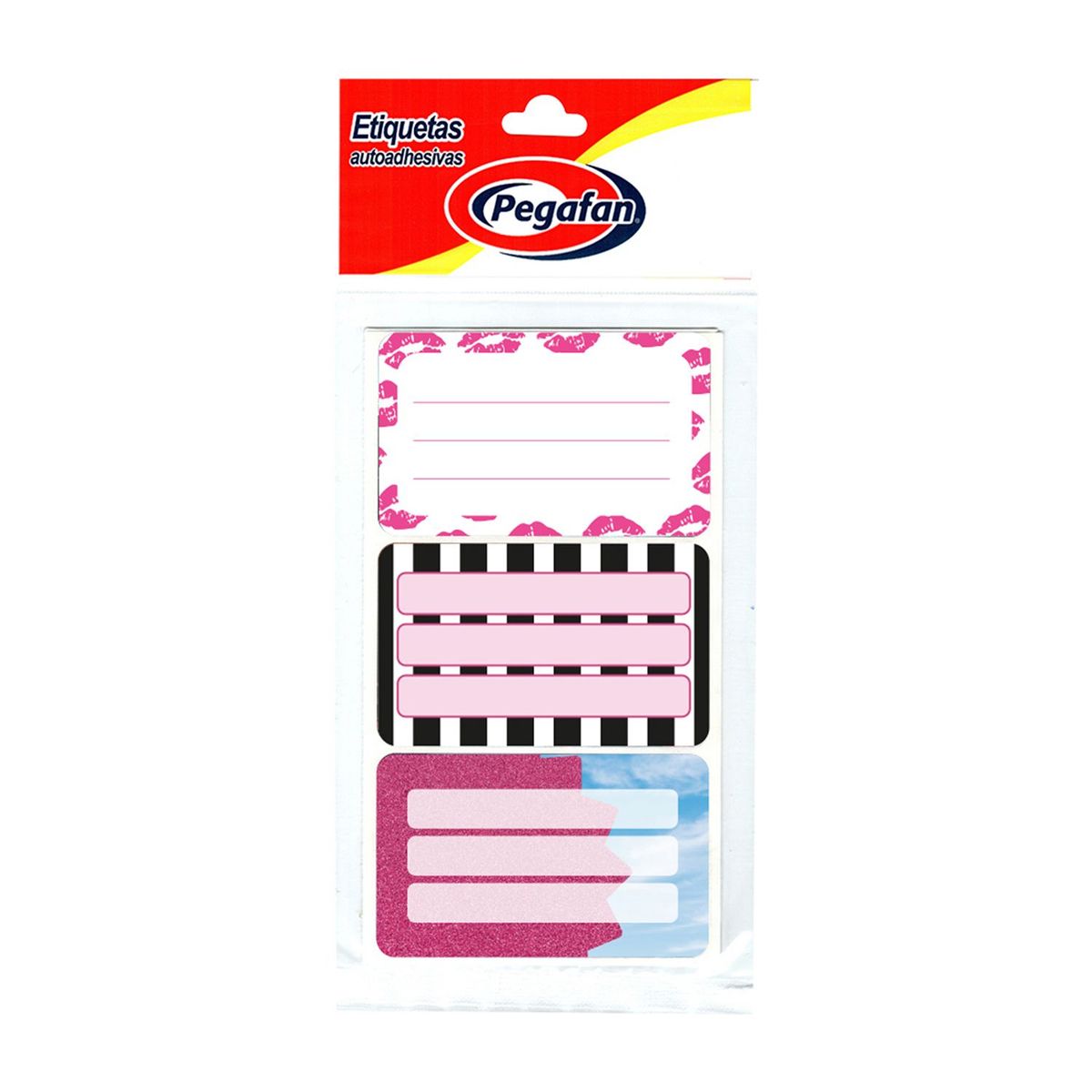 PEGAFAN - Etiquetas Pegafan Escolar Pink Bolsa 12 Und