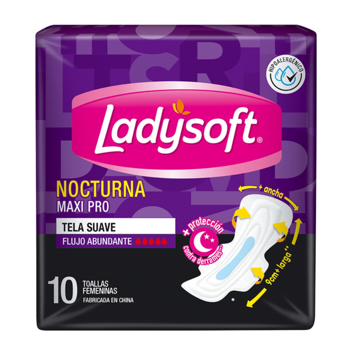 LADYSOFT - Toallas Higiénicas Ladysoft Nocturna Maxi Pro Empaque 10 Und