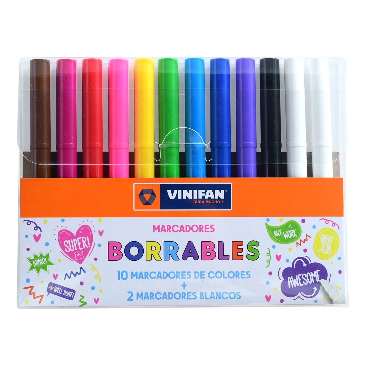 VINIFAN - Plumones Vinifan Borrable Estuche 12 Und