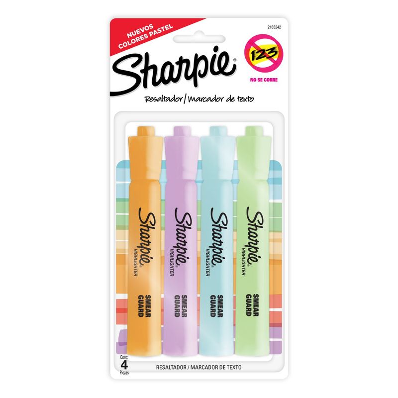 SHARPIE - Resaltadores Sharpie Tank Pastel Blíster 4 Und