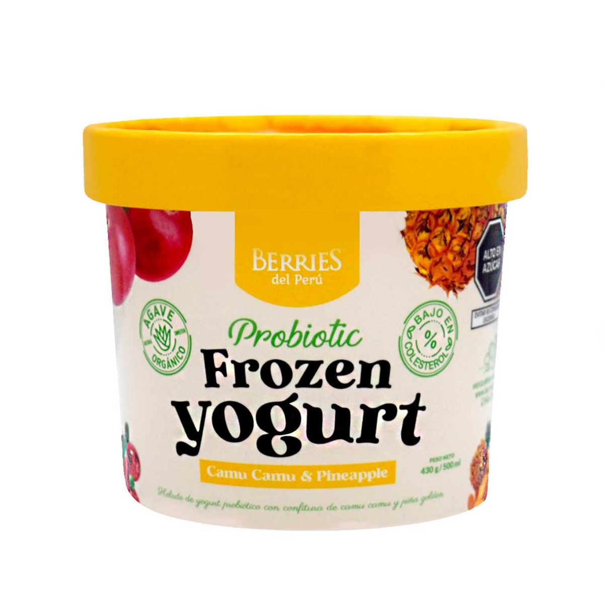 BERRIES DEL PERU - Helado Yogurt Camu Camu y Piña 500 mL