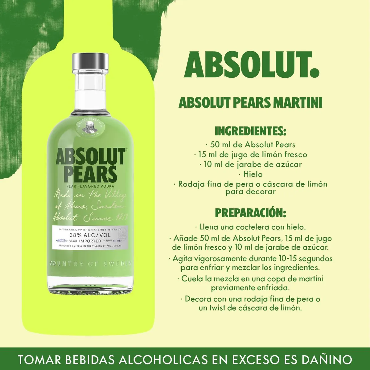 ABSOLUT - Vodka Absolut Pears Botella 700 mL