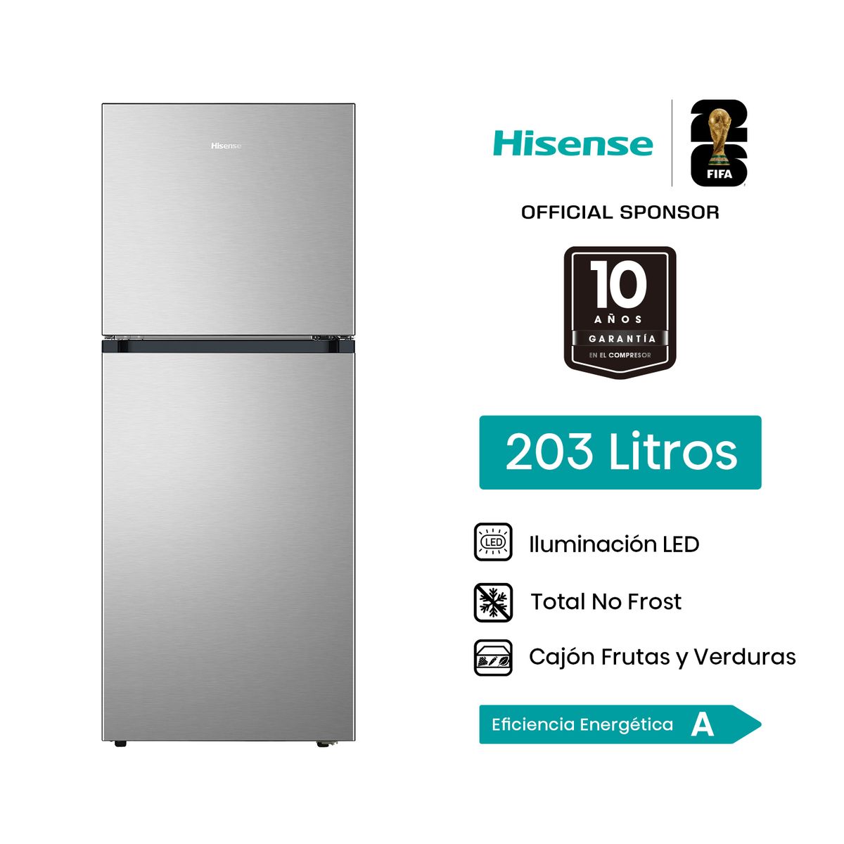 Hisense - Refrigeradora Hisense BCD-203W 203L Top Mount