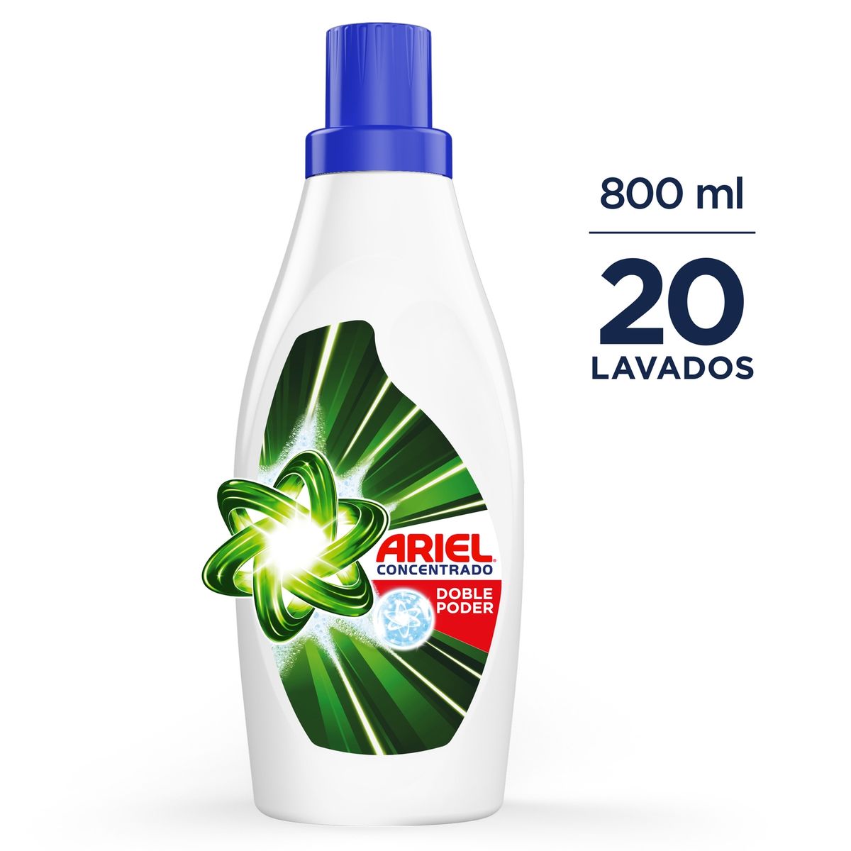 ARIEL - Detergente Líquido Ariel Doble Poder Envase 800 mL