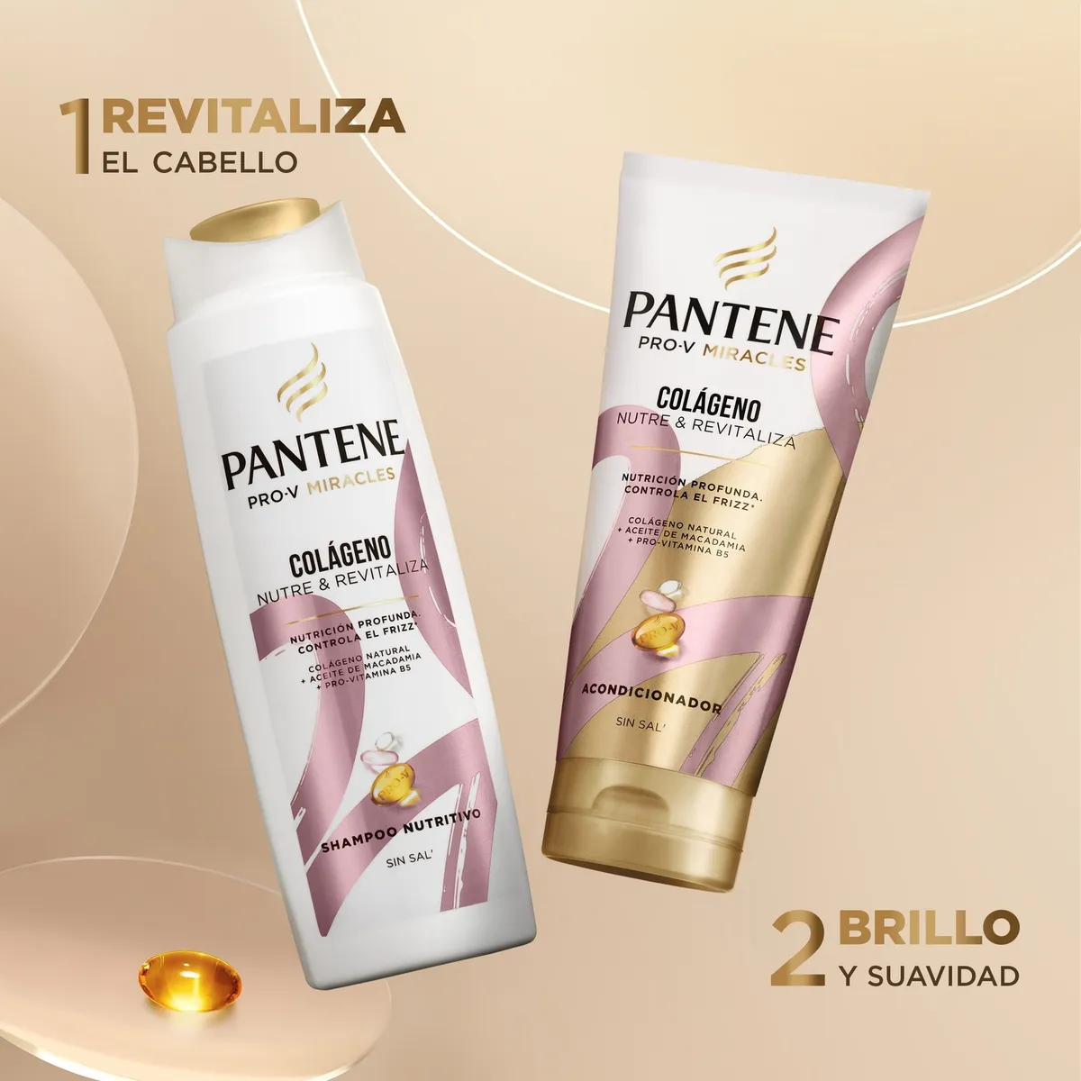 PANTENE - Pack Pantene Colágeno Shampoo 300 mL + Acondicionador 250 mL