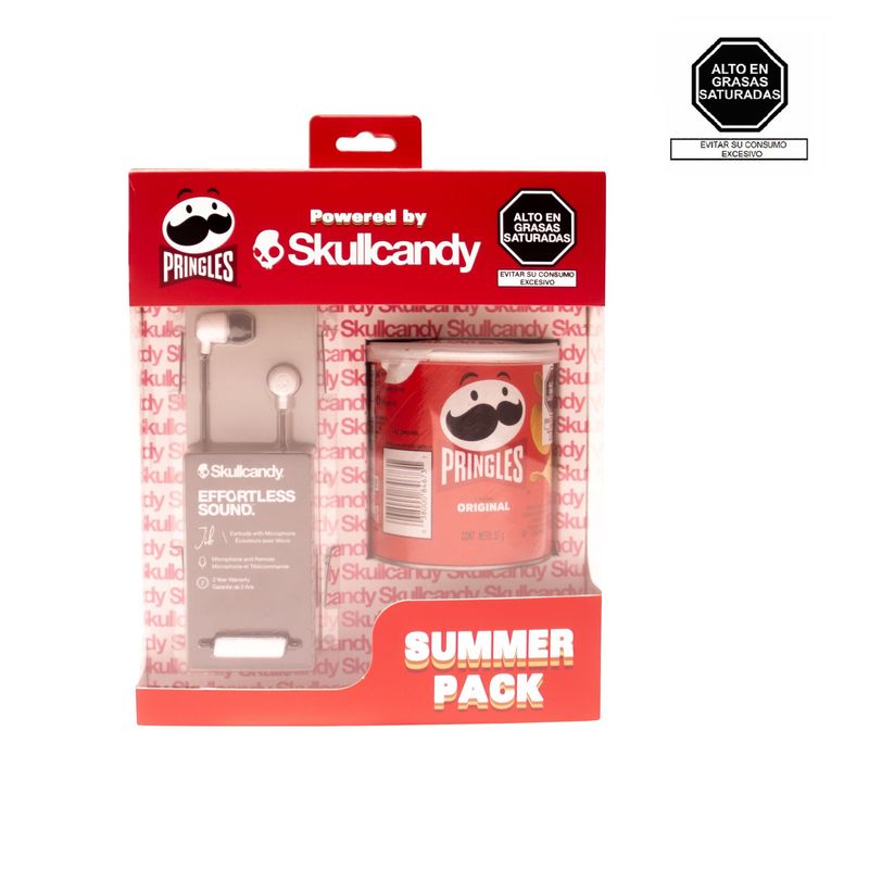 Skullcandy - Pack Audífonos Skullcandy JIB MIC + Pringles Blanco
