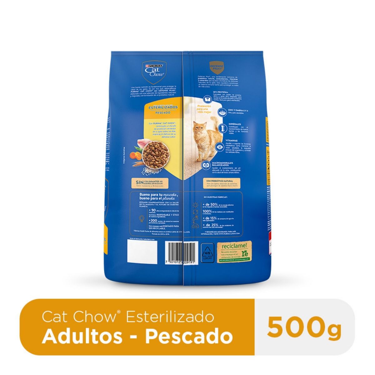 CAT CHOW - Alimento Seco Gatos Esterilizados Cat Chow Bolsa 500 g