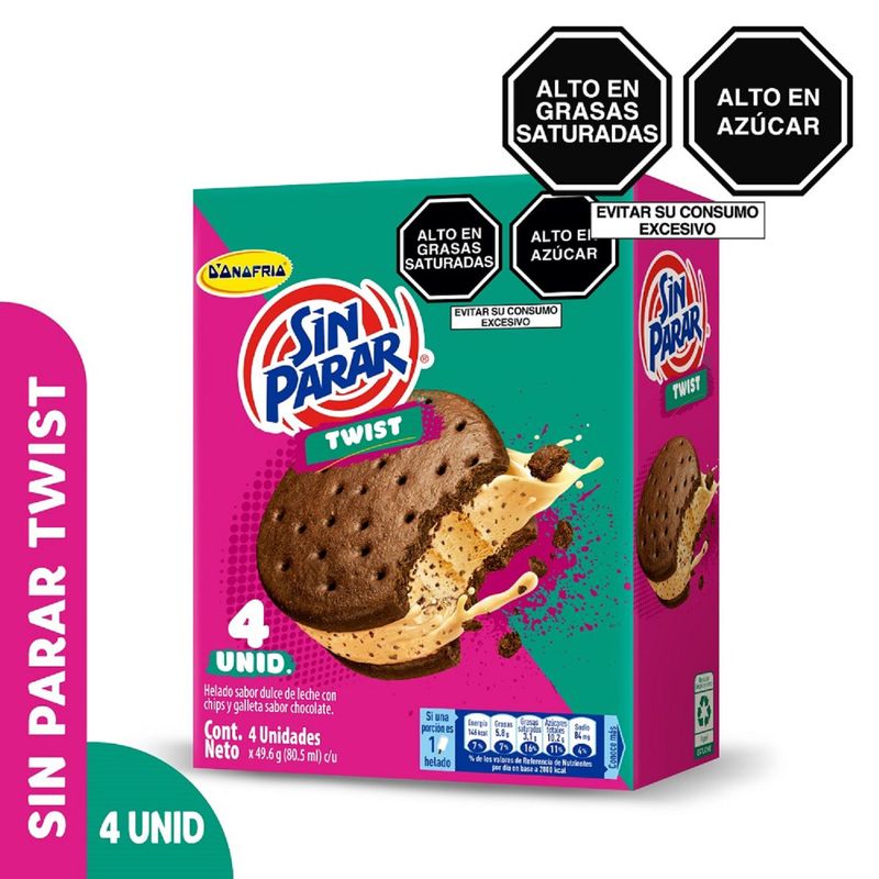 DONOFRIO - Four Pack Helado Sin Parar Twist Dulce de Leche 80.5 mL