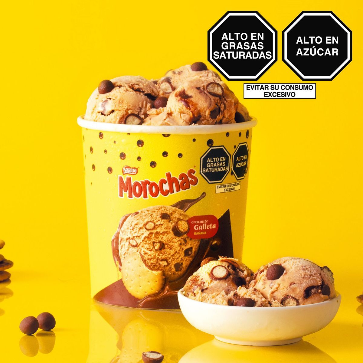 NESTLE - Helado Morochas Chocolate con Galleta Sabor Vainilla Pote 900 mL
