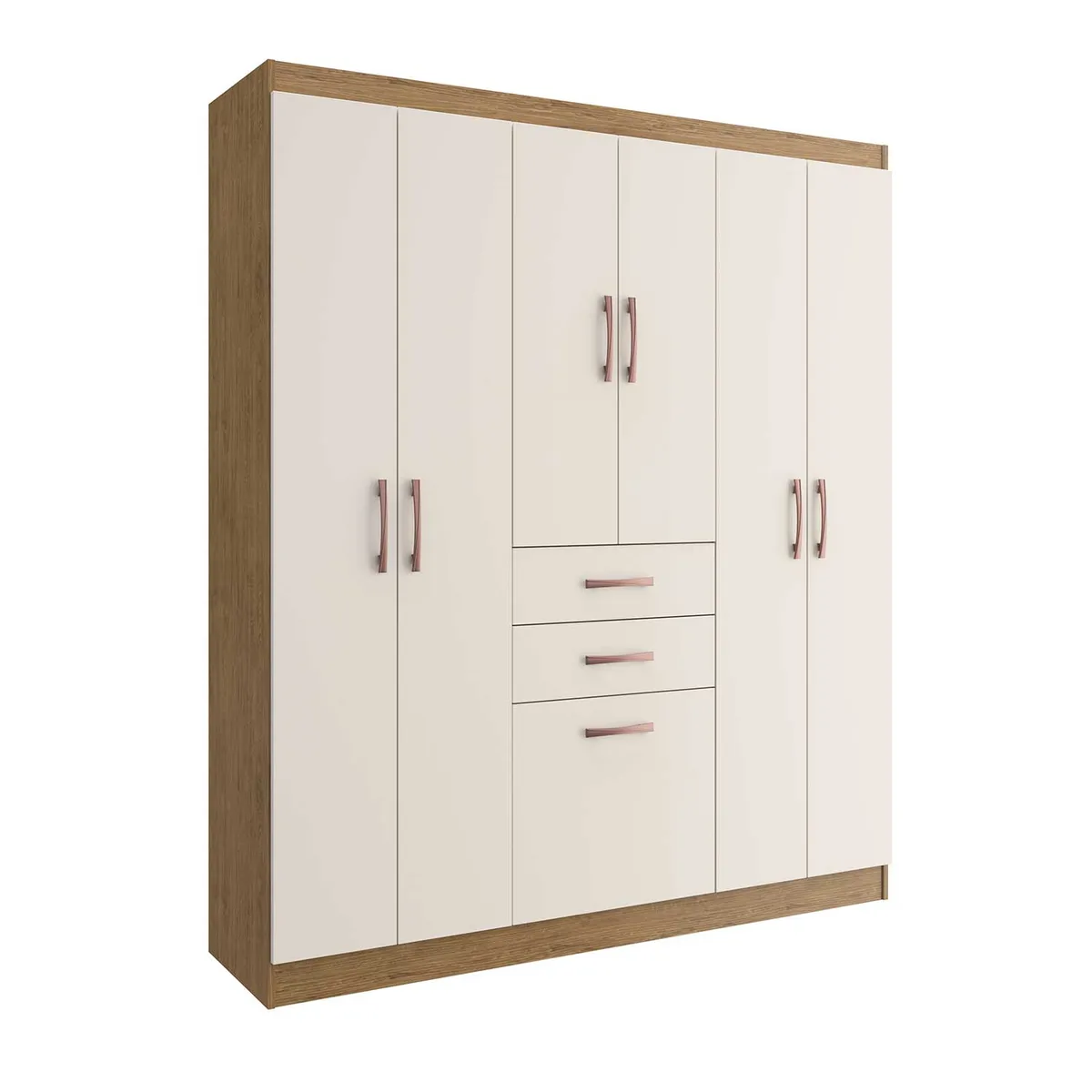 PRECIO UNO - Ropero 6 Puer 2 Cajo Off White