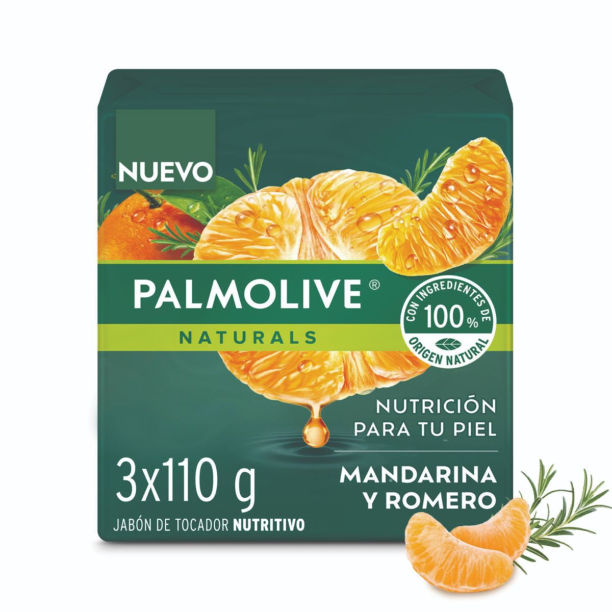 PALMOLIVE - Jabón Palmolive Mandarina y Romero Empaque 3 Und 110 g