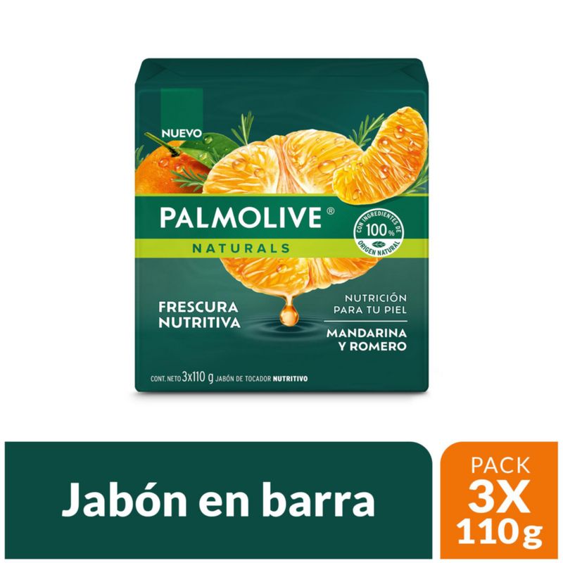 PALMOLIVE - Jabón Barra Palmolive Mandarina Romero Pack 3 Empaques 110 g