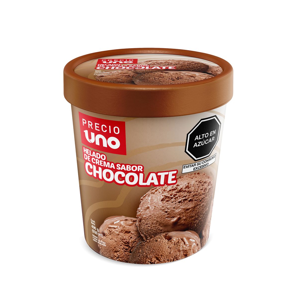 PRECIO UNO - Helado de Crema Precio Uno Chocolate Pote 930 mL