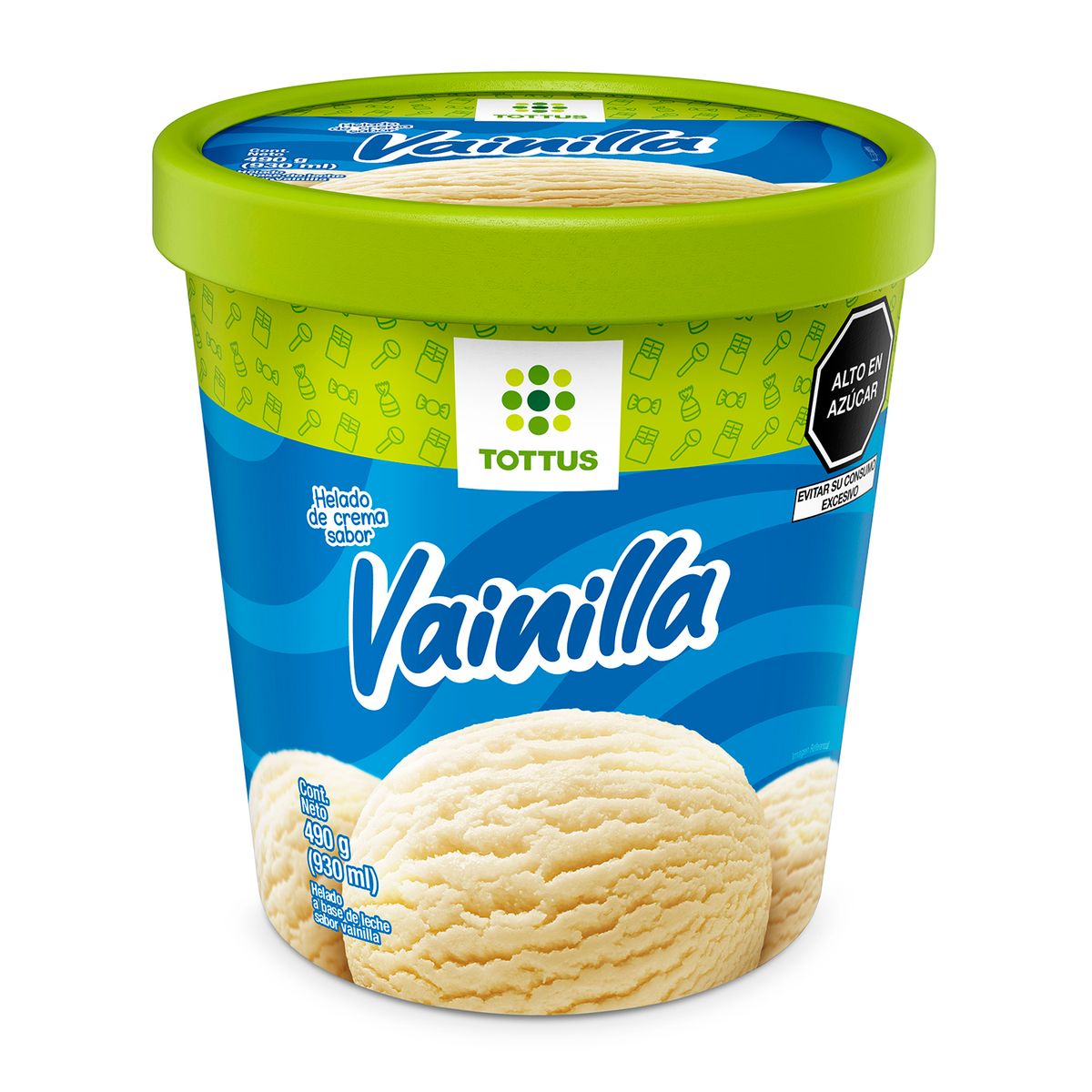 TOTTUS - Helado de Crema Vainilla Tottus Pote 930 mL